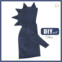 BLUZA DZIECIĘCA DINO (PARIS) - MELANŻ NAVY - zestaw do uszycia (74/80)