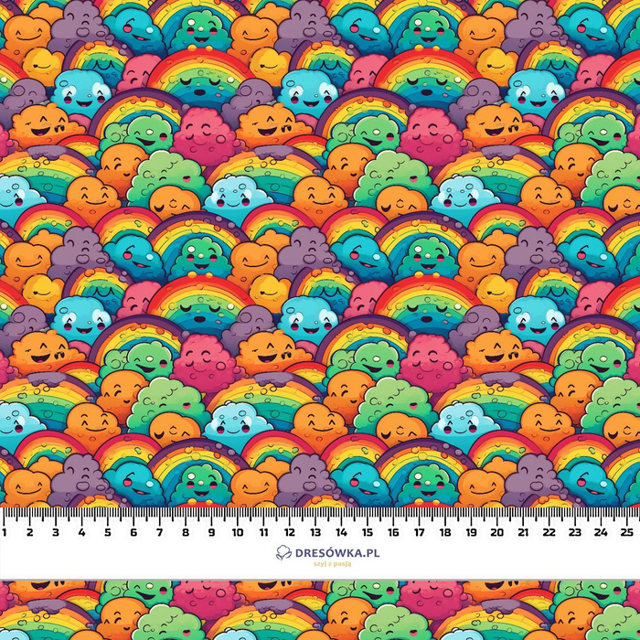 COLORFUL CLOUDS- Single Jersey mit Elastan ITY