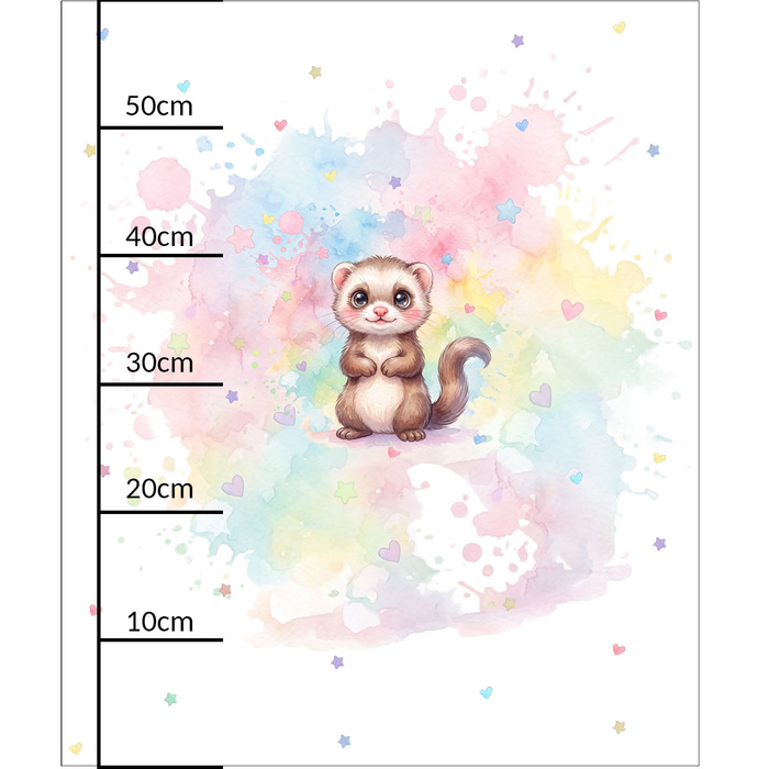 CUTE FERRET - panel (60cm x 50cm)   Baumwoll Webware