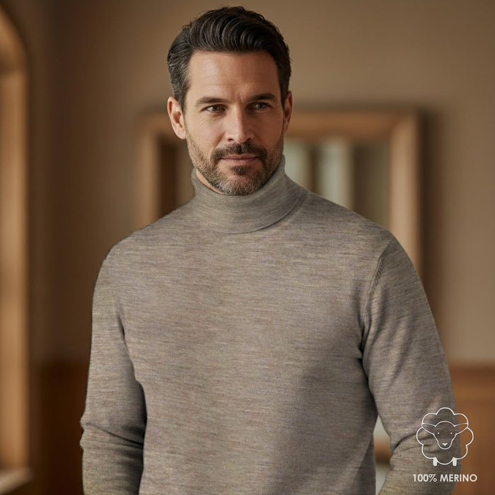 Merino úplet 100% – Melange Hnědá