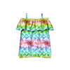 Bardot neckline blouse (SARA) - BATIK pat. 1 / rainbow - 134-140