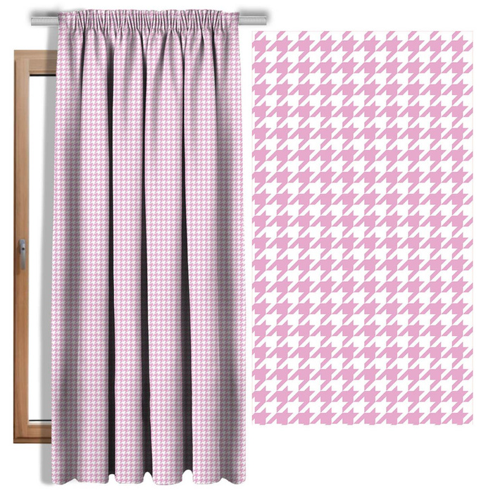 PINK HOUNDSTOOTH / WHITE