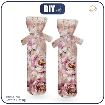 Weinflaschen-Überzug - WATERCOLOR FLOWERS M. 6 - DIY set
