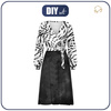 WRAP MIDI DRESS (BIANCA) - BLACK AND WHITE ABSTRACTION - sewing set S