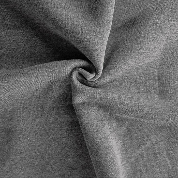 D-08 MELANGE GRAPHITE - thick brushed sweatshirt D300