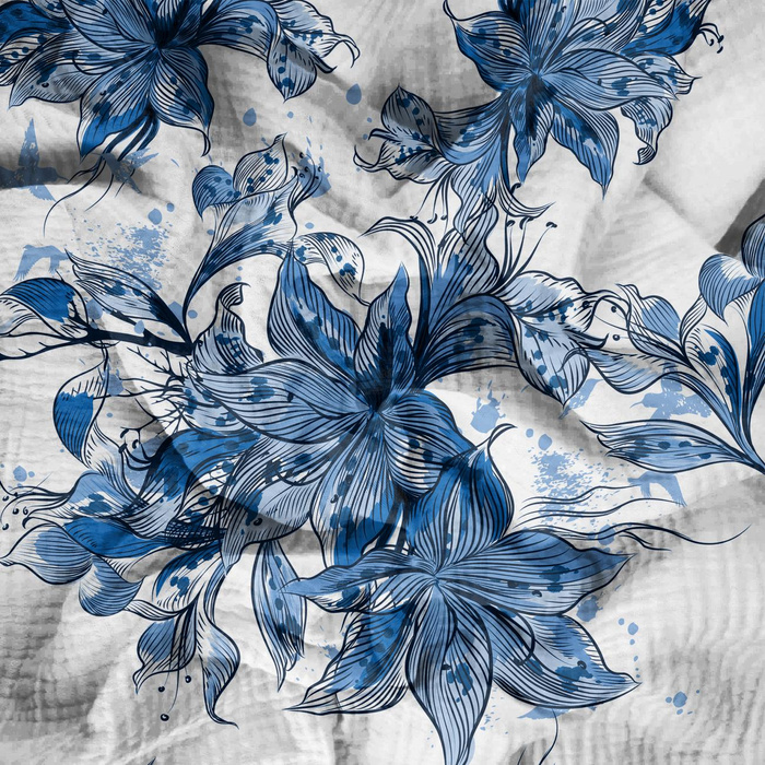 VANILLEBLÜTE (CLASSIC BLUE) - Baumwoll Musselin