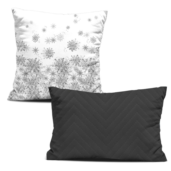 DECORATIVE PILOWS - GREY SNOWFLAKES