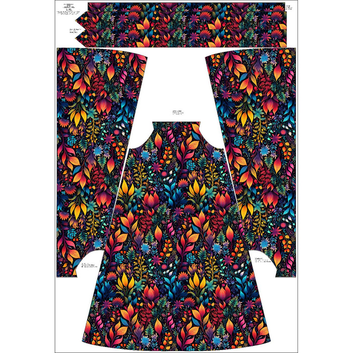 SUKIENKA "DALIA" MAXI (L-XL) - COLORFUL LEAVES wz. 2 - zestaw do uszycia 