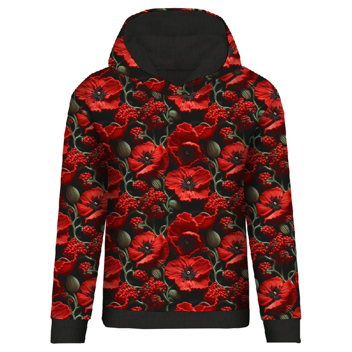 BLUZA DAMSKA (POLA) CLASSIC Z KAPTUREM - FLOWERS 3D WZ. 7 - zestaw do uszycia XXXL
