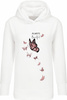 LONG WOMEN’S HOODIE (MEGI) - ALWAYS BUTTERFLY (GLITTER BUTTERFLIES) - looped knit fabric - L