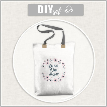 SHOPPER TASCHE - DIE BESTE OMA DER WELT / Blumengirlande - Baumwoll Webware - Nähset