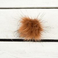 Kunstfell Pompon 6 cm - fuchsrot