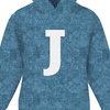 KID'S HOODIE (ALEX) - "J" / acid wash atlantic blue - sewing set