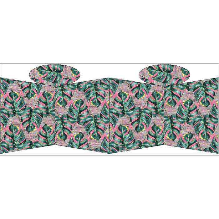 TOTE BAG - MONSTERA no. 5 / pink - sewing set