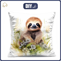 PILLOW 45X45 - WATERCOLOR SLOTH PAT. 1 - sewing set