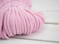 Baumwollkordel - rund, 8mm - ROSE gedampft