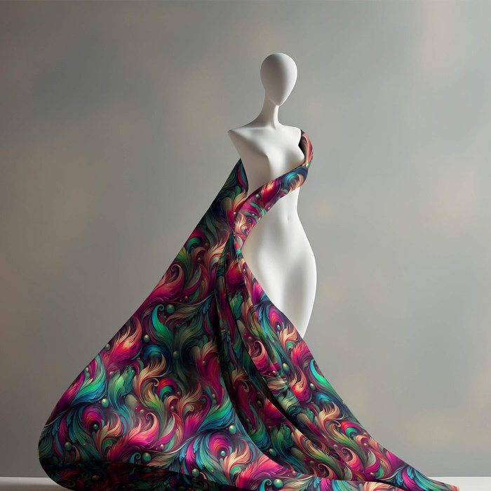 COLORFUL FEATHERS - Crepe