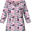 KIDS PARKA (ARIEL) - BUTTERFLIES PAT. 5 / pink (PURPLE BUTTERFLIES) - softshell (110/116)