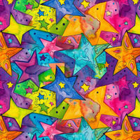 NEON STARS WZ.1 - tkanina bawełniana