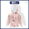KID'S HOODIE (ALEX) - WATERCOLORS FLOWERS Pat. 6 - looped knit fabric (134/140)