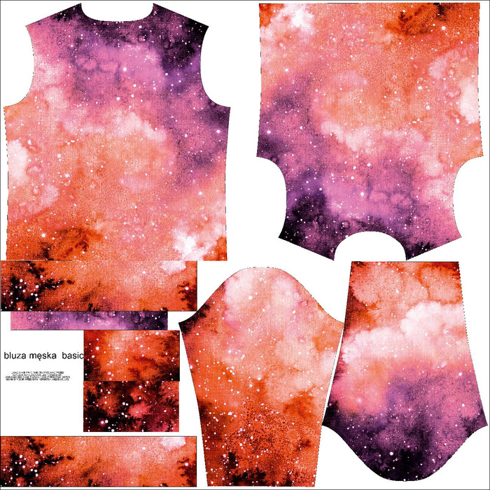 MEN’S SWEATSHIRT (OREGON) BASIC - GALACTIC JOURNEY pat. 2 - sewing set