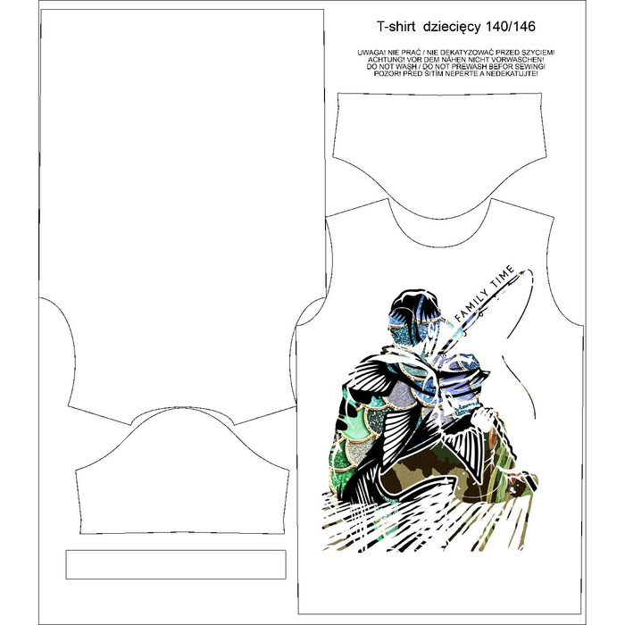 KINDER T-SHIRT 116/122 - FAMILY TIME - Nähset