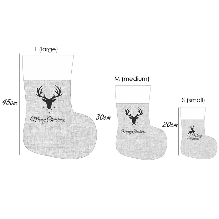 Christmas Stocking Set - MERRY CHRISTMAS / REINDEERS PAT. 2 