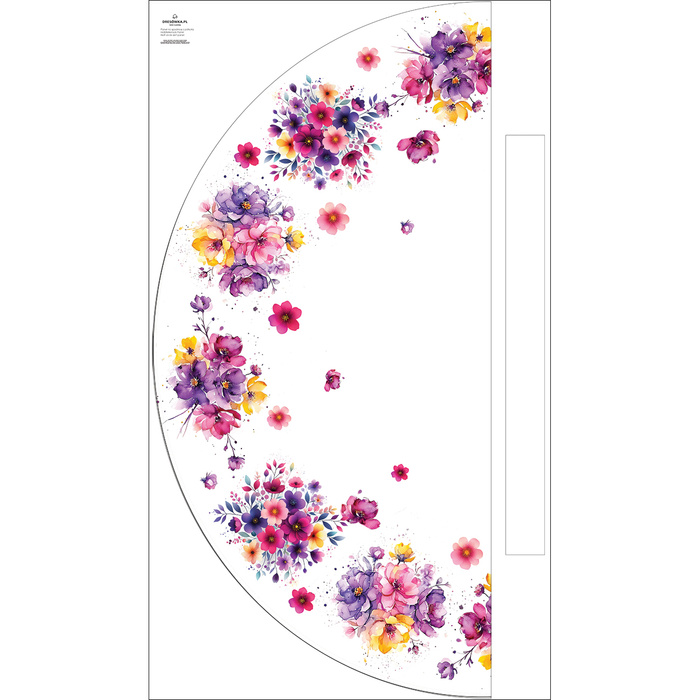 Panel na spódnicę z półkoła "MAXI" - FLOWERS WZ. 73