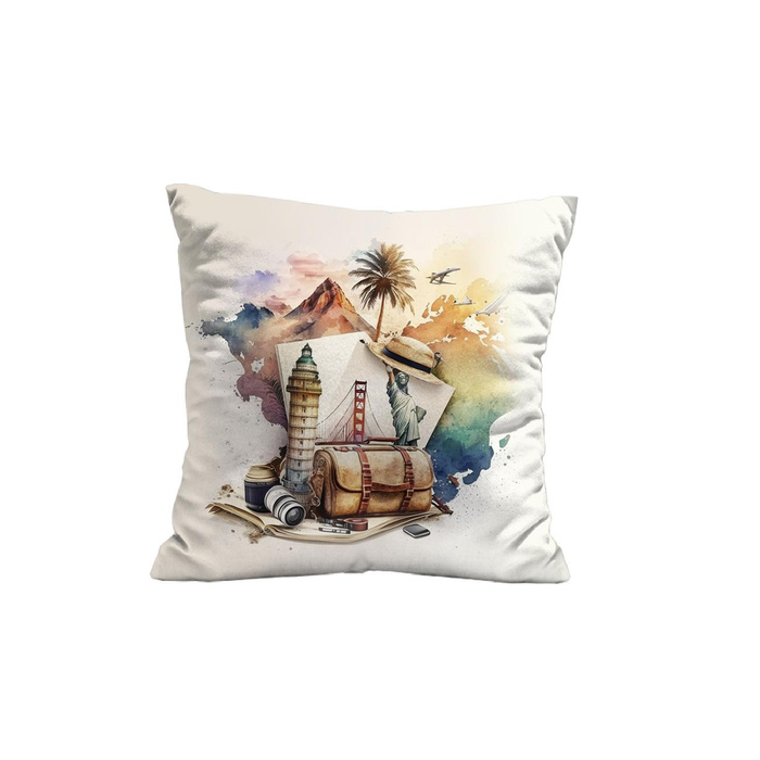 PILLOW 45X45 - TRAVEL TIME PAT. 3 - front + back