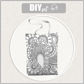 SHOPPER KABELKA - PAISLEY CONTUR - voděodolná tkanina - Sada šití