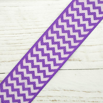 Ripsband mit Zickzack 25mm - violett (PLUM)