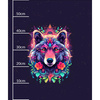 ANIMALS MANDALA wz.6 - panel (60cm x 50cm)- single jersey s elastanem ITY
