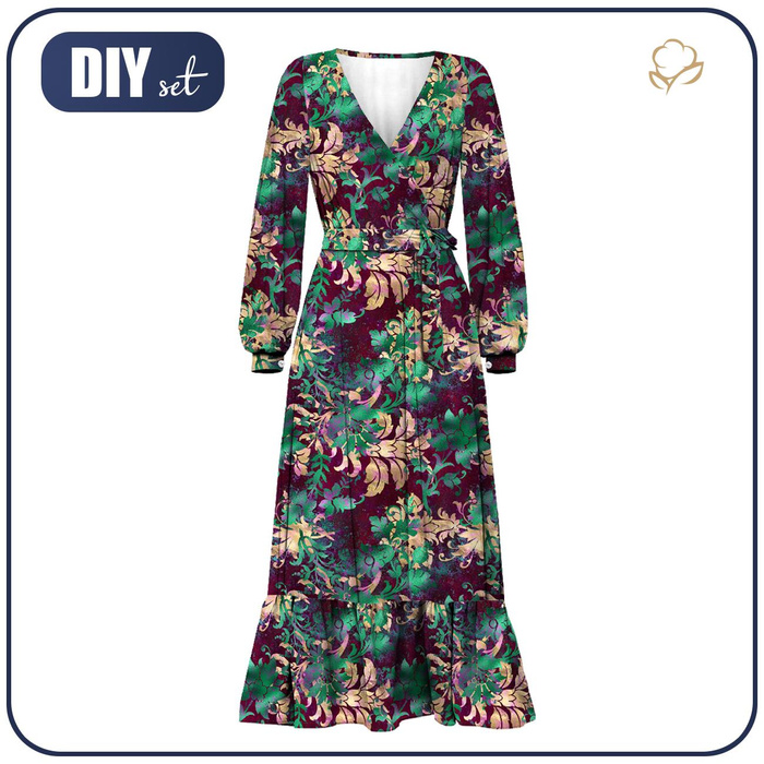 UMSCHLAG KLEID MIT RÜSCHEN (ABELLA) - FLORAL MS. 1 - Nähset XXL