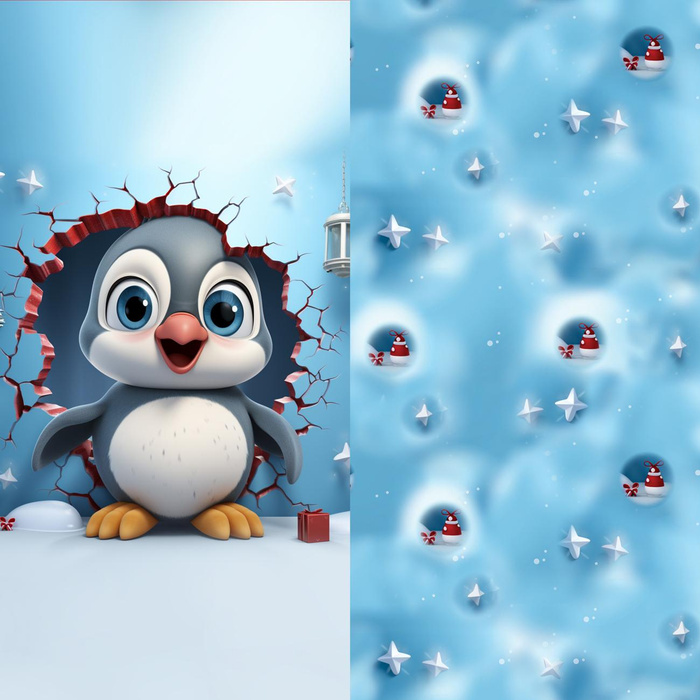 HAPPY CHRISTMAS WZ. 5 - dzianina drapana z elastanem ITY