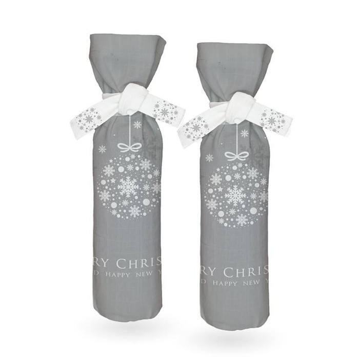 POKROWIEC NA BUTELKĘ -  MERRY CHRISTMAS wz. 2 - DIY set 