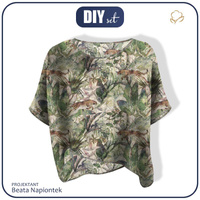 LEICHTE OVERSIZE BLUSE "ELENA" - GEPARD / Blätter - Nähset