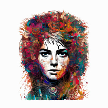 ABSTRACT GIRL MS. 1 - Paneel (60cm x 50cm) Wasserabweisende Webware