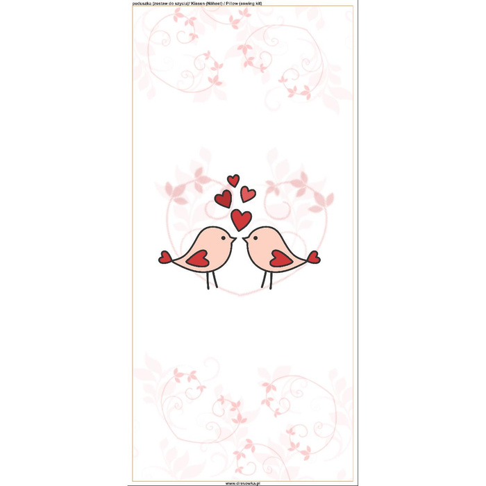 KISSEN 45x45 - VERLIEBTE VÖGEL (HAPPY VALENTINE’S DAY) - Baumwoll Webware - Nähset