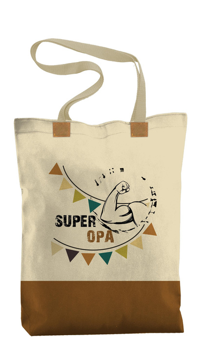 SHOPPER TASCHE - SUPER OPA / kraft - Panama 220g Webware - Nähset