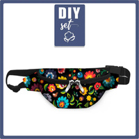 HIP BAG - LOWICZ FOLKLORE (black) / Choice of sizes