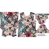 T-SHIRT DAMSKI - VINTAGE FLOWERS wz. 1 - zestaw do uszycia XXXL