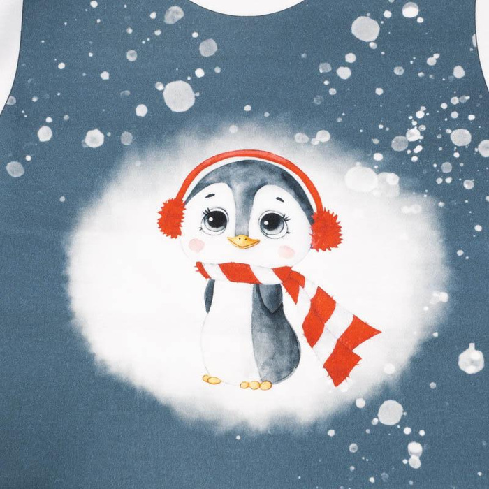 CHILDREN'S PAJAMAS " MIKI" - ALBI THE WINTER PENGUIN - Elastic cotton knit fabric (98/104)