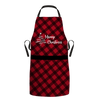 CHRISTMAS APRON - MERRY CHRISTMAS / VICHY GRID BLACK / red