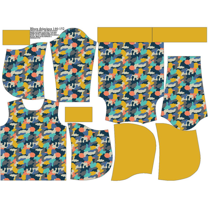 KINDER HOODIE (ALEX) - CAMOUFLAGE BUNT Ms. 2 - Sommersweat (134/140)