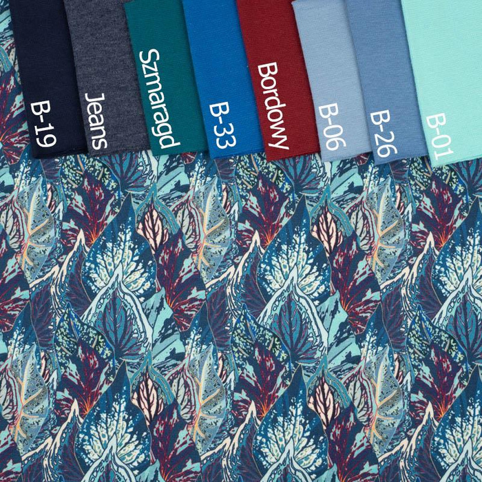 BLUE LEAVES (VINTAGE) - Cotton woven fabric