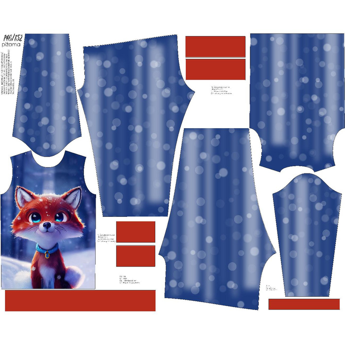CHILDREN'S PAJAMAS " MIKI" - ANIMATED FOX - sewing set (98/104)