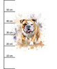 WATERCOLOR BULLDOG - Paneel (60cm x 50cm)  Baumwoll Webware