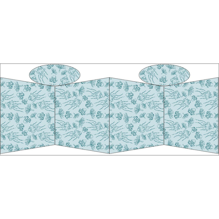 TOTE BAG - JELLYFISH AND CORALS (BLUE PLANET) - sewing set