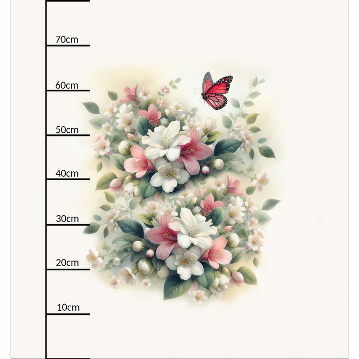 PASTEL BLOOM WZ. 1 - panel (75cm x 80cm) Cotton woven fabric