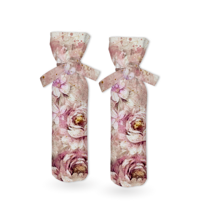 POKROWIEC NA BUTELKĘ - WATERCOLOR FLOWERS pat. 6 - DIY set